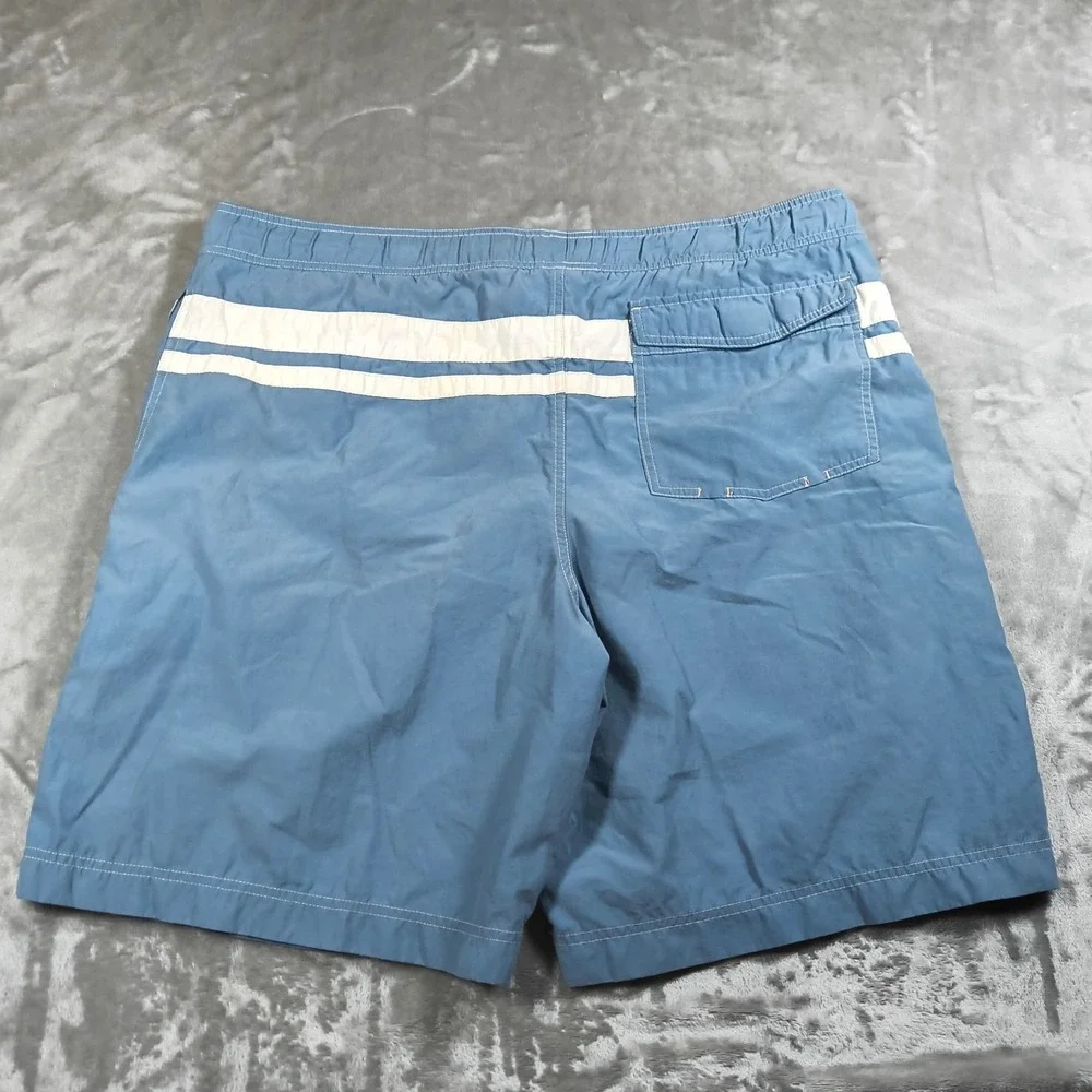 Polo Ralph Lauren Swim Trunks Men XXL Blue Striped Nautical Crest Maritime Lined